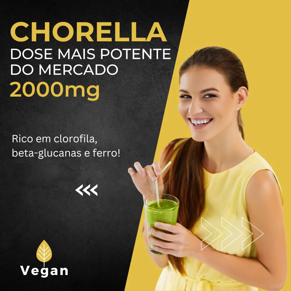 Chlorella (Clorela) Alga 2000mg Vegan 90 Doses (180g) - Imagem 2
