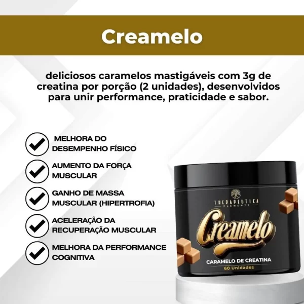 Creamelo - Caramelos de Creatina 60 Unidades Therapeutica - Imagem 3