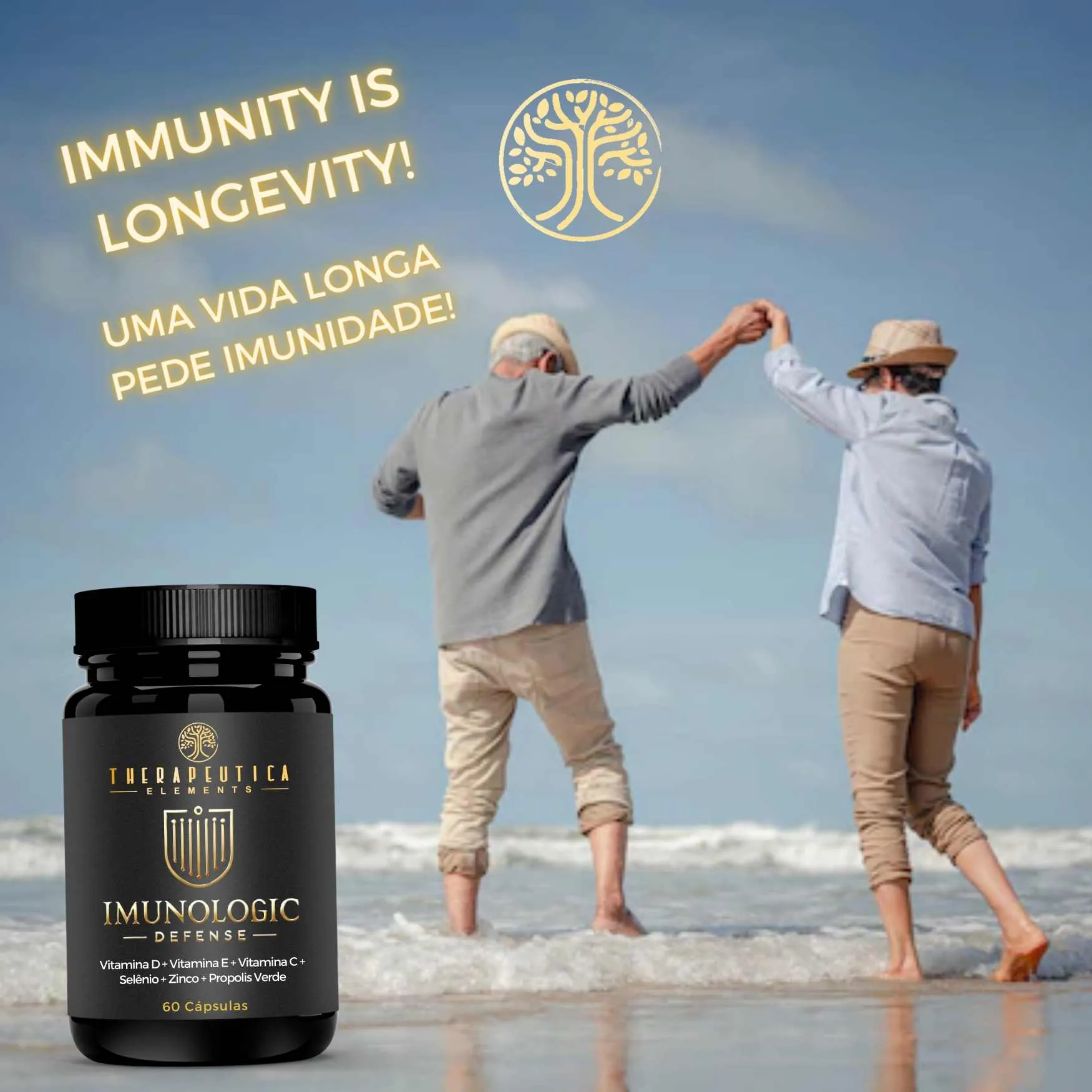 Imunologic Defense (Própolis 500mg + Vitaminas C, D, E, Selênio e Zinco) 60 Cápsulas - Imagem 2