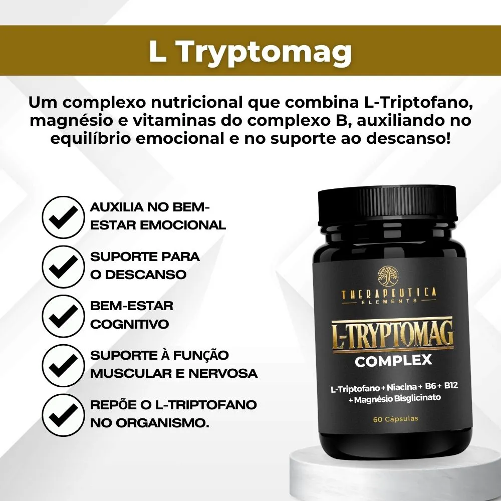 L Tryptomag (Magnésio + Triptofano + Colina + Vitaminas) 60 Cápsulas - Imagem 5