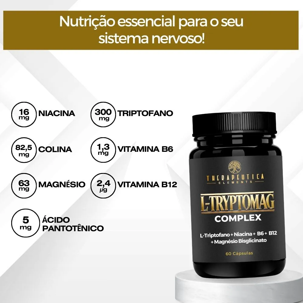 L Tryptomag (Magnésio + Triptofano + Colina + Vitaminas) 60 Cápsulas - Imagem 2