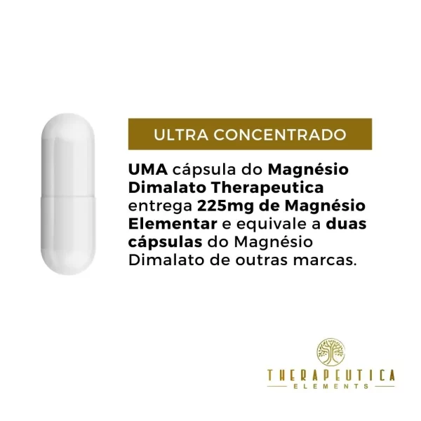 Magnésio Dimalato 750mg Vegan 60 Cápsulas Therapeutica - Imagem 3