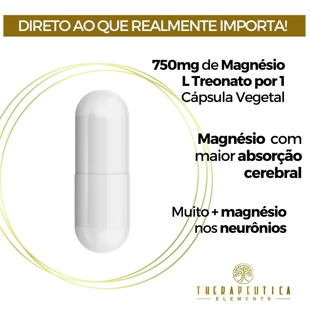 Magnésio L-Treonato 750mg Vegan 60 Cápsulas Therapeutica - Imagem 2