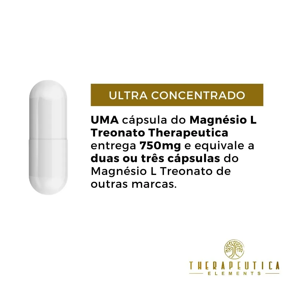 Magnésio L-Treonato 750mg Vegan 60 Cápsulas Therapeutica - Imagem 3