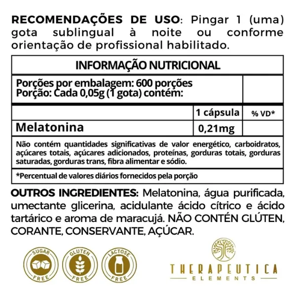 Melatonina Fast Action Sublingual Vegan 600 Doses 30ml Therapeutica - Imagem 5