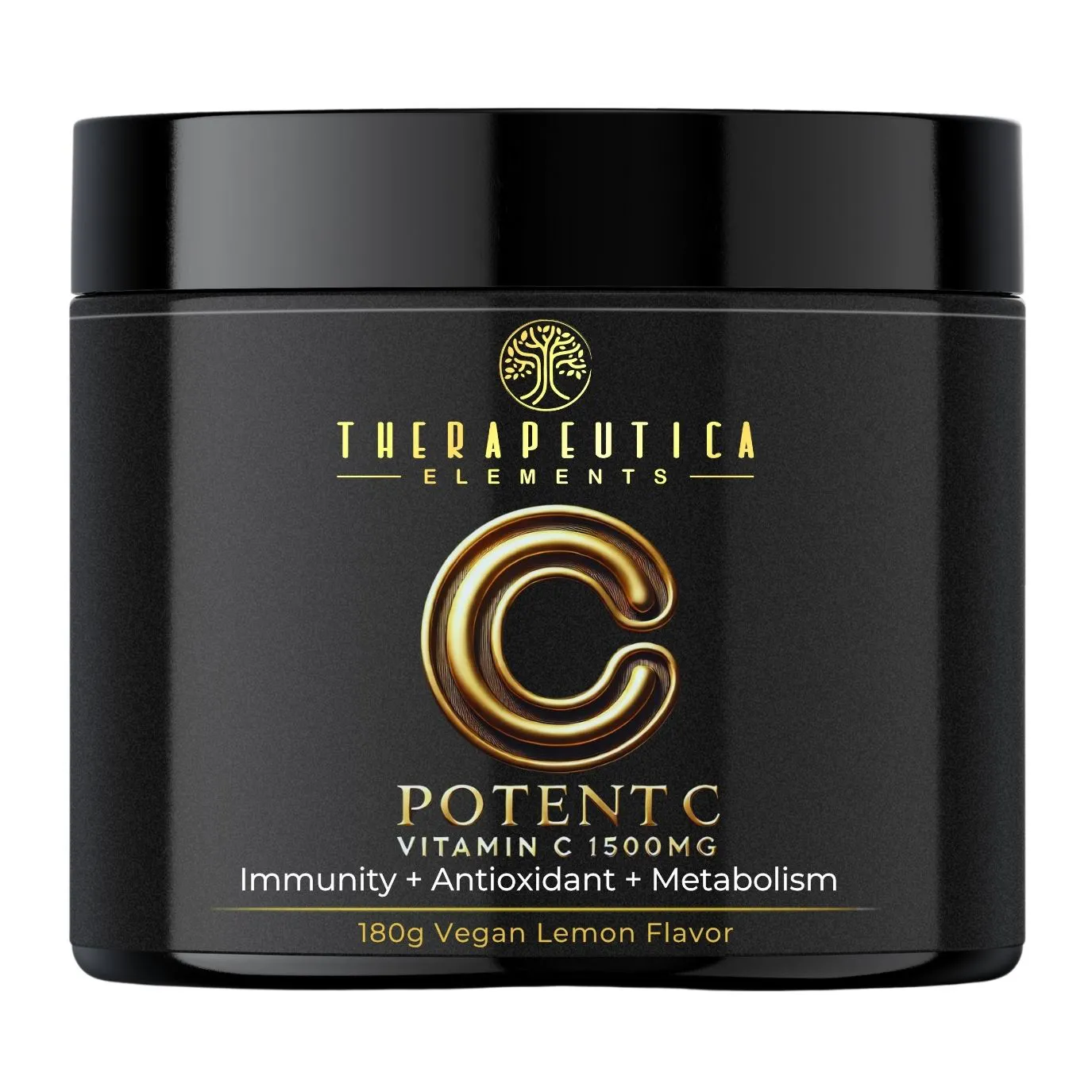 Potent C Vitamina C 1500mg Vegan Sabor Limão 120 Doses (180g)