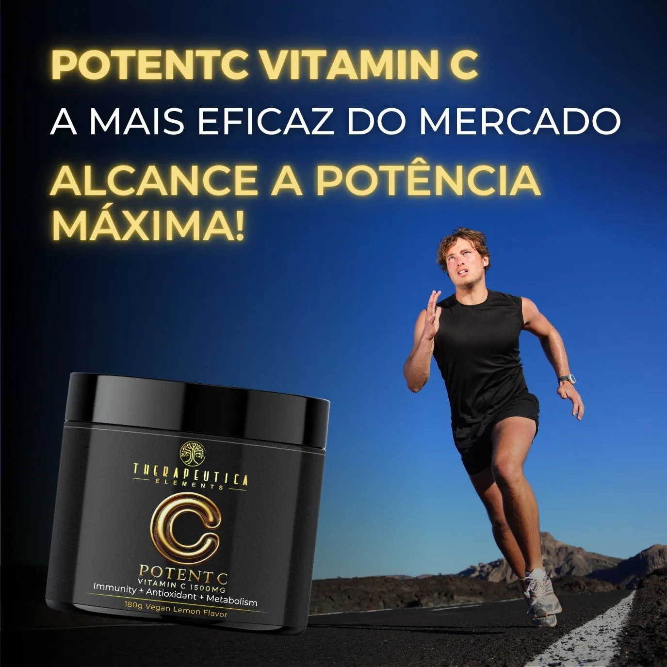 Potent C Vitamina C 1500mg Vegan Sabor Limão 120 Doses (180g) - Imagem 2
