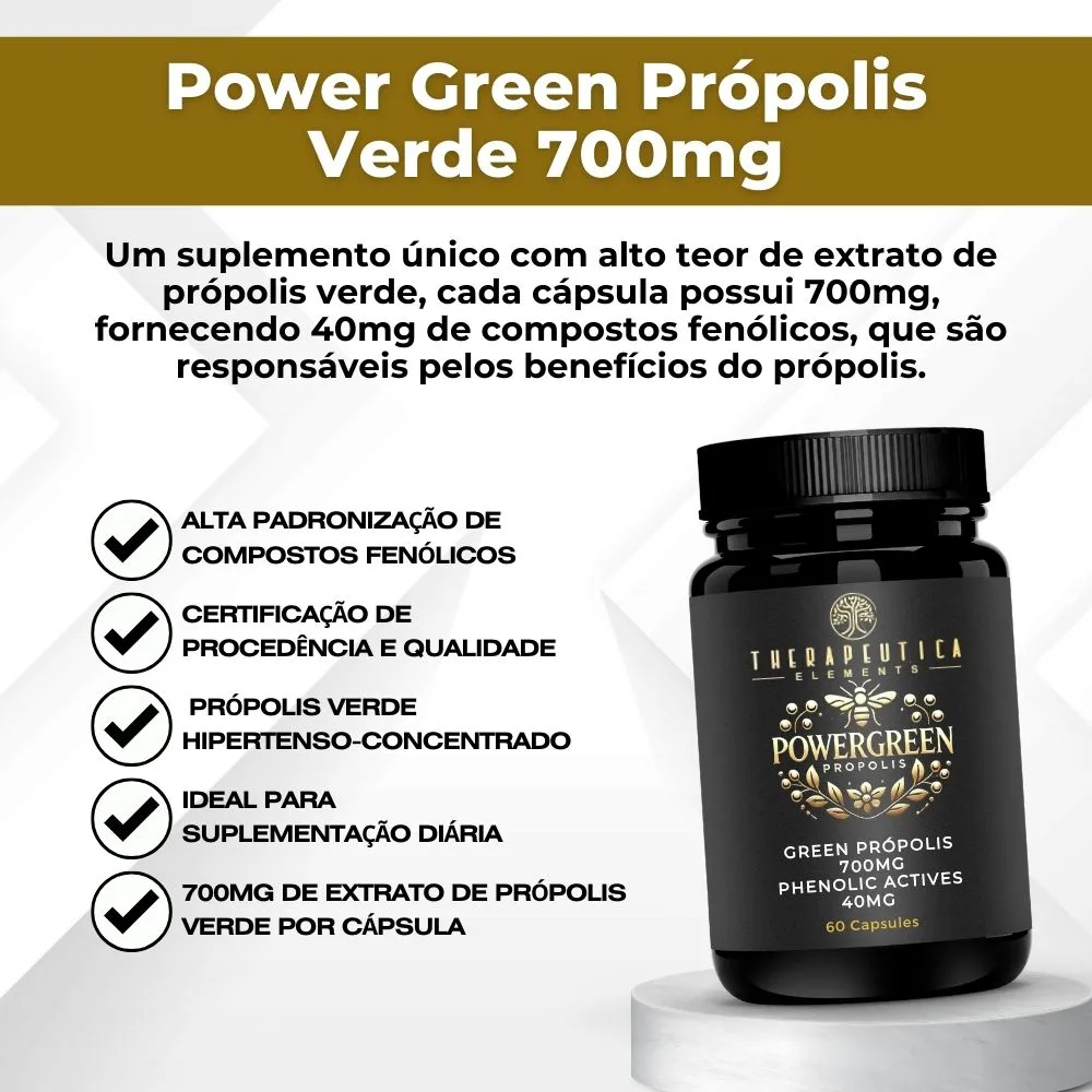 Power Green Própolis Verde 700mg 60 Cápsulas - Imagem 4