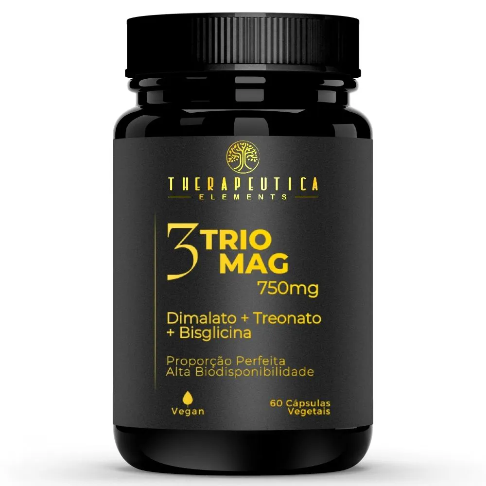 TrioMag 750mg Vegan (Magnésio Dimalato + L Treonato + Bisglicina) 60 Cápsulas Therapeutica