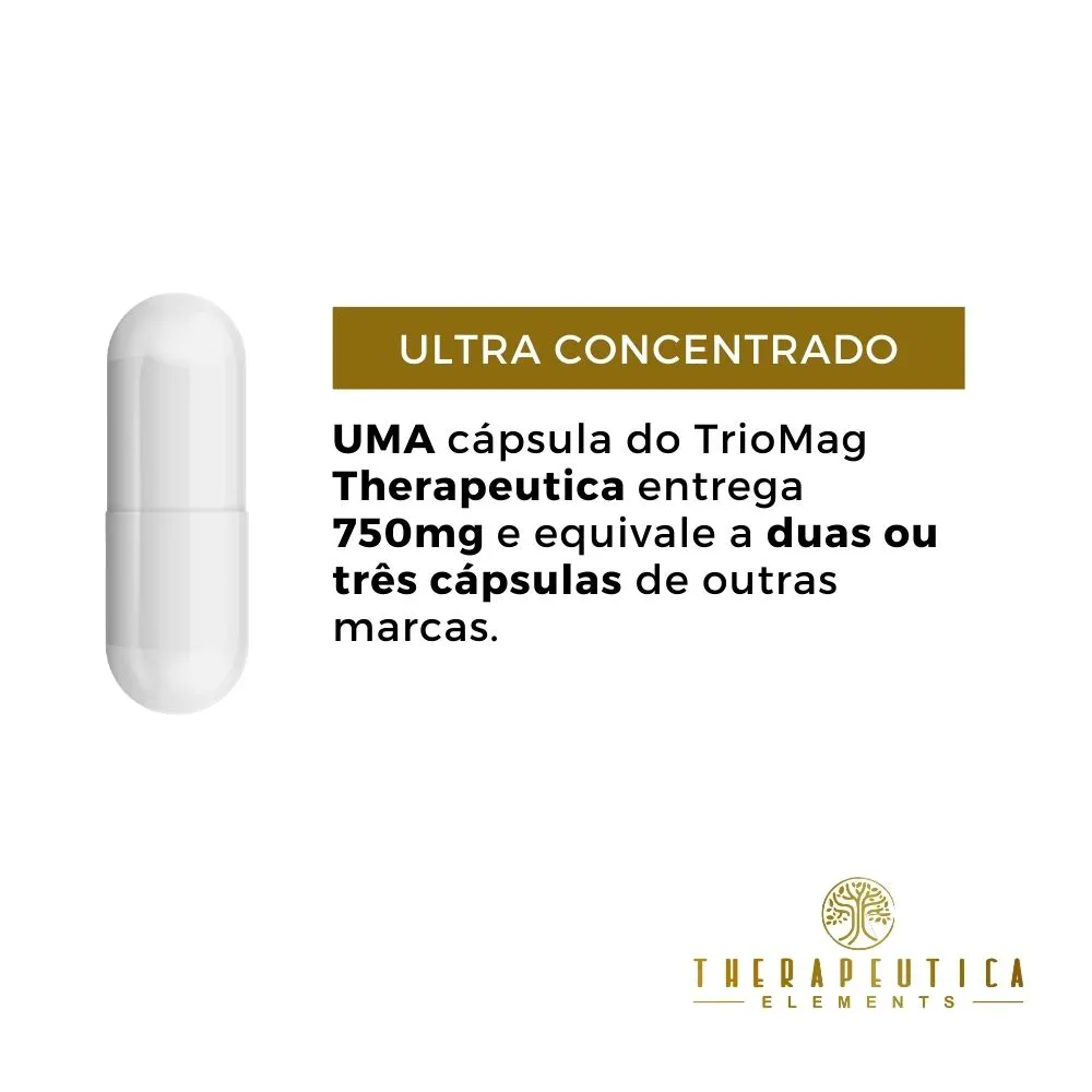 TrioMag 750mg Vegan (Magnésio Dimalato + L Treonato + Bisglicina) 60 Cápsulas Therapeutica - Imagem 3