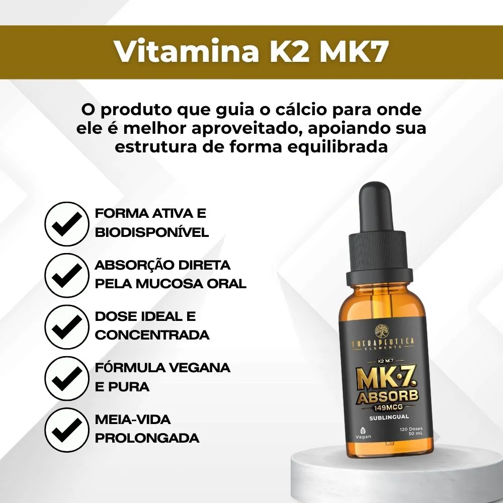 Vitamina K2 MK-7 Absorb 149mcg Sublingual Vegan 120 Doses - Imagem 5